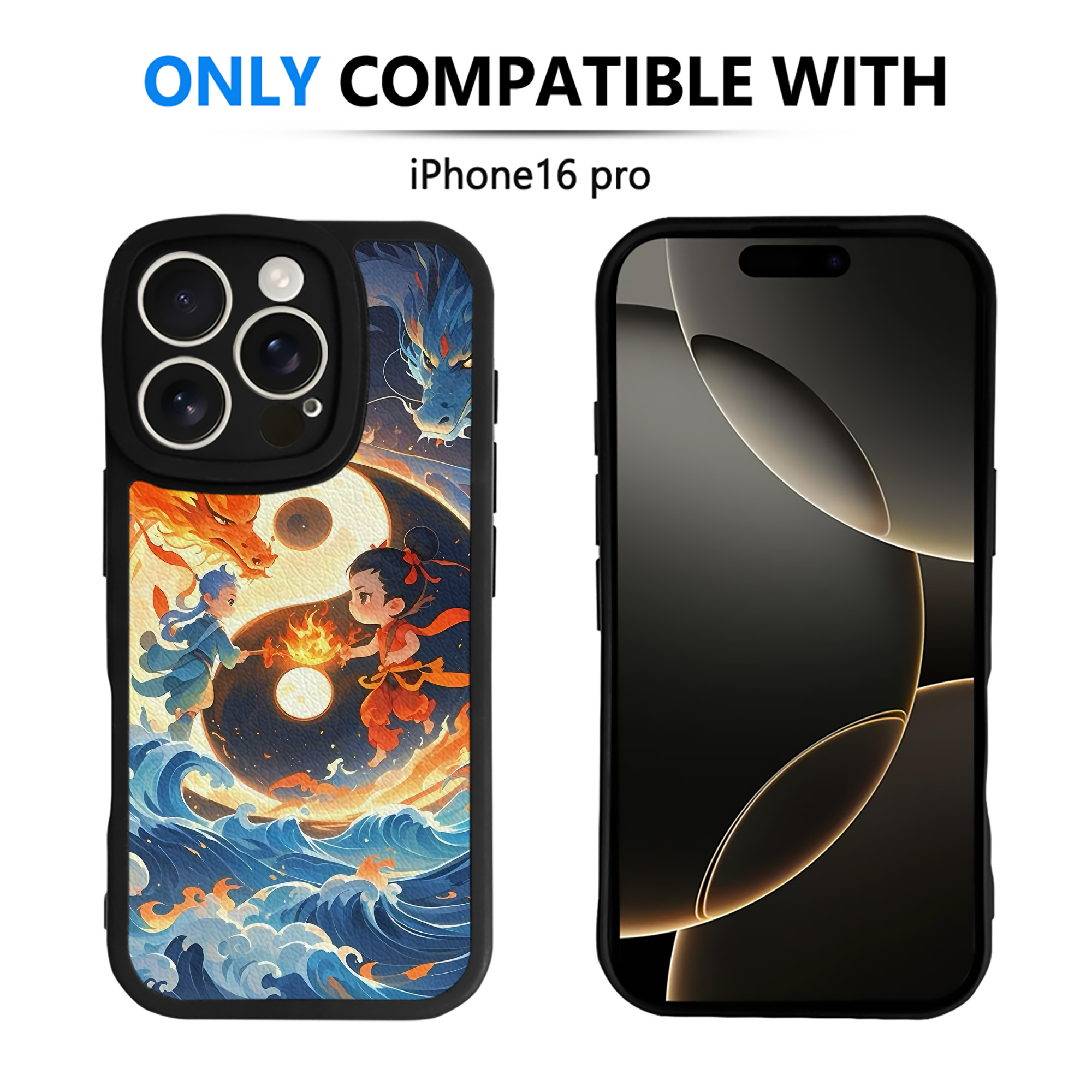 （画像用） Ne Zha 2 ナタ 魔童の大暴れ 【iPhone 16シリーズ対応】シリコンスマホケース（レザー調） 材質：シリコン